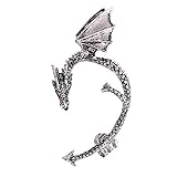 Lavany Women's Metal Dragon Bite Ear Cuff Wrap Earring Gothic Punk Temptation Earrings Jewelry (Silver)