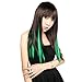 Neitsi 10pcs 18inch Colored Highlight Synthetic Clip on in Hair Extensions #F13 Green
