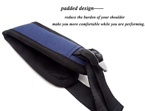 Adjustable Soft Saxophone Strap for Alto Bass Tenor Saxophone-Durable and Comfortable-Padded Harness Design for Music Instrument Accessories (Blue)