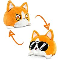 TeeTurtle | The Original Reversible Corgi Plushie | Patented Design | Sensory Fidget Toy for Stress Relief | Orange…