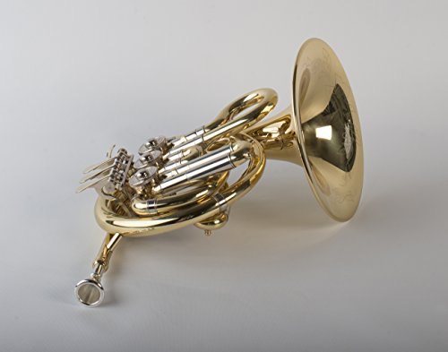 Tempest Agility Winds Mini Pocket French Horn in Bb 3 Rotary Valves Engraved Lacquered Brass with Case and Mouthpiece 5-Year Warranty
