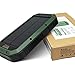 Green Maui, Solar Charger with LED flashlights | Qi Wireless Premium Power Bank | Portable Phone Charger | 20,000mAH | Fully Waterproof and Shock Resistant | Three USB Ports | External Battery