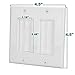 BATIGE 2 Gang Brush Wall Plate Anti-dust Wall Mount Panel Cable Pass Through Wires Cable Access Strap Wall Socket Plug Port (2 Gang (2 Pack), White)