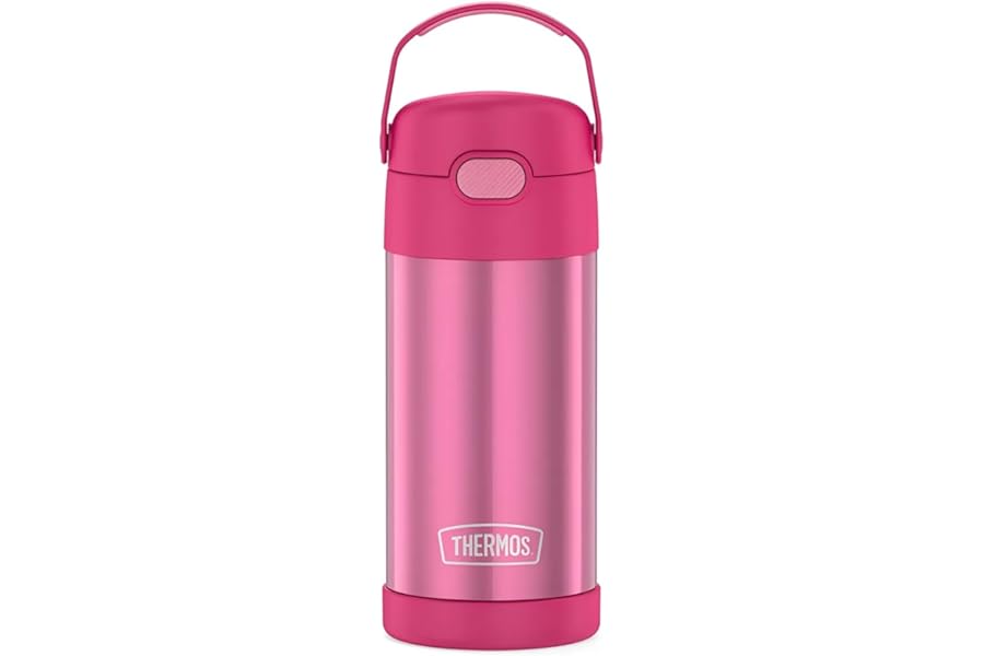 THERMOS FUNTAINER Water Bottle with Straw - 12 Ounce - Kids Stainless Steel Vacuum Insulated Water Bottle with Lid, Pink Book