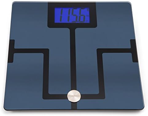 BLUEWEIGH Smart Body Composition Analyzer, Scale Mesures - Body Weight, Body Fat content, Body Muscle Weight, Body Water Content, Body Bone Mass, Visceral Fat, BMI and BMR (Reco, Black) by BLUEWEIGH
