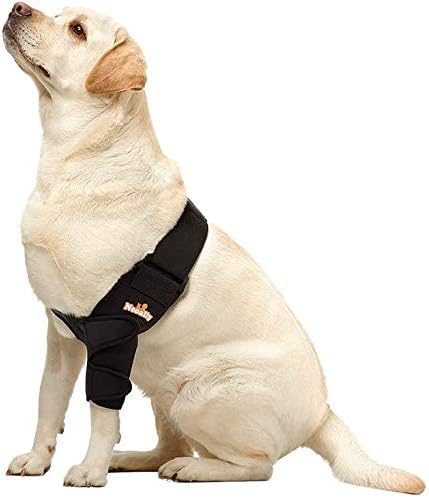 NeoAlly Breathable Dog Elbow Brace Protector Pads for Canine Elbow and Shoulder Support Elbow Hygroma, Dysplasia, Osteoarthritis, Elbow Calluses, Pressure Sores and Shoulder Dislocation