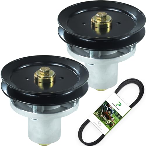 Photo 1 of POSEAGLE 2 Pack 601804 Spindle Assembly with 604704 Pulley 606016 Belt 5/8x122 Replaces Hustler 604718 Spindle Assembly for Hustler Raptor SD 42", Hustler 42" Raptor SD, 118791EX, 118792 Lawn Decks