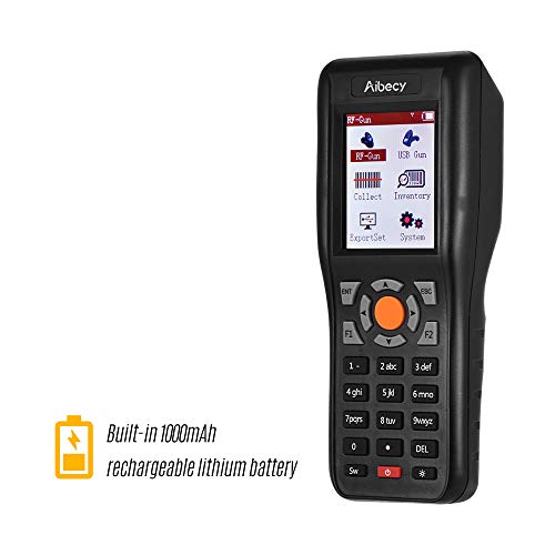 Aibecy PDT Barcode Data Collector 433MHZ Wireless & USB Wired Portable Data Terminal Inventory Device Handheld 1D Bar Code Scanner Reader with Color Screen Multiple Library Collect Inventory Mode