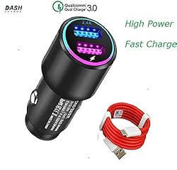 Dash Car Charger for Oneplus 6T/6/5T/5/3T/3, Dual