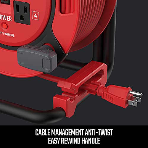 CRAFTSMAN Retractable Extension Cord Reel 50 Ft. With 4 Outlets & Heavy
