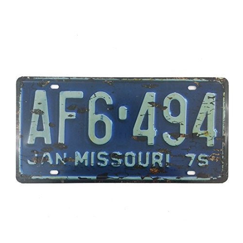 6x12 Inches Vintage Feel Rustic Home,Bathroom and Bar Wall Decor Car Vehicle License Plate Souvenir Metal Tin Sign Plaque (Missouri AF6 494)