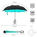 Ylovetoys Inverted Umbrella with C-Shaped Handle Inside Out Windproof Umbrella Upside Down Reverse Umbrella Double Layer Travel Umbrella (Green Inside)