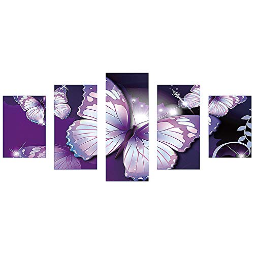 Rakkiss 5D Diamond Painting Rhinestone Splice Sci-Fi Butterfly Dream Elegant Embroidery Wallpaper DIY Crystal Cross Stitch Arts Wallpaper Handmade Artwork Tools Kits 95x45cm