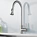 Comllen Best Commercial Single Handle Pull Out Sprayer Stainless Steel Kitchen Sink Faucet, Pull Down Kitchen Faucets Brushed Nickel