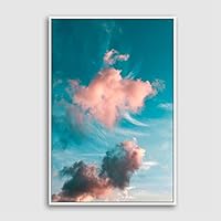 Framed Canvas Wall Art Clouds and Colors Canvas Prints Home Artwork Decoration for Living Room,Bedroom - 16x24 inches