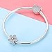 BAMOER 925 Sterling Silver Dazzling Daisy CZ Charm Bead for DIY Snake Chain Bracelet