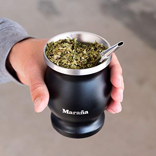 MARANIA Yerba Mate Tee Set - Yerba Mate Set mit 125g Mate Tee Bio & Mate Becher & Bombilla Mate Strohhalm Edelstahl - Mate-Tee Geschenkset – Bild 5