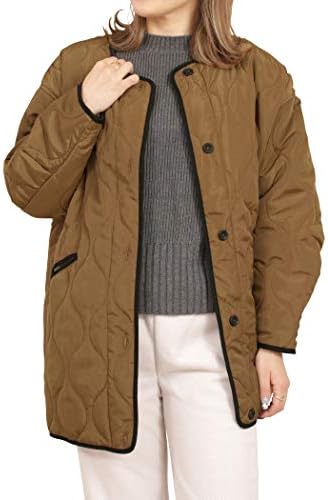 Teddy キルティングジャケット レディース 秋冬 ミディアム丈 中厚手 アウター オーバーサイズ tops1313
