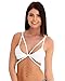 iHeartRaves White Noise Strappy Textured Bralette Rave Top (Small/Medium)