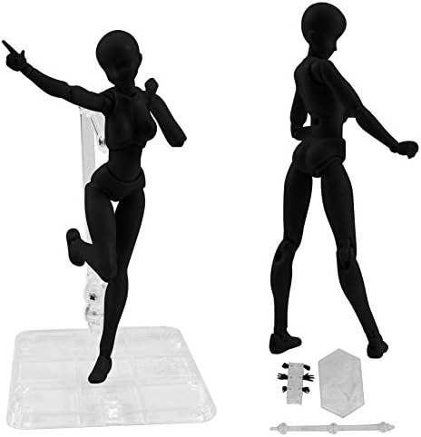 Tulas Action Figure Drawing Model,Human Mannequin Man & Woman Action Figure Equitment with Accessories Kit, Suitable for Sketching, Painting, Drawing, Artist, Kids, Adult, Youth Cartoon Figures Action