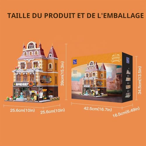 PANTASY European Bakery Building Set for Adults, Famous Places Building Blocks with Bakery, Gym Building, Housing, Heavenly Garden
