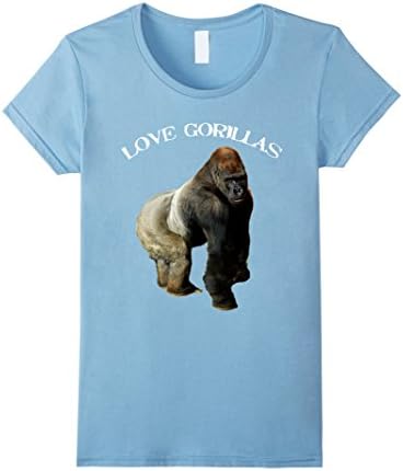 Womens Love Gorillas Zoo Silverback Gorilla T Shirt Large Baby Blue