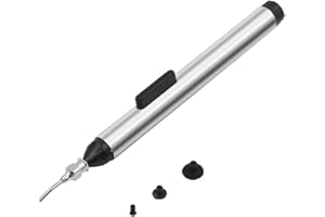 JAGTRADE Vacuum Sucking Pen Suction Remover Sucker Pump IC SMD Tweezers Pick Up Soldering Tool Desoldering with 3 Suction Headers