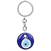 Blue Evil Eye (Nazar) Owl Key Ring Blessing Protection Religious Charm Birthday Blessing Congratulatory Gift (Blue)