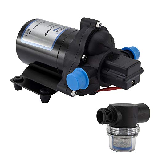 RecPro RV Water Pump 12V Electric 3 Chamber with Pressure Switch 45