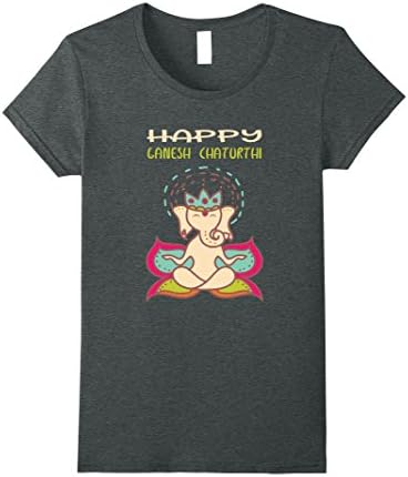 Womens Happy Ganesh Chaturthi Ganesha T Shirt For Ganesh Chaturthi XL Dark Heather