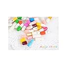Memay Message in a Bottle Message Cute Love Half Color Pill Capsule Letter, 50Pcs