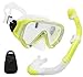 WACOOL Snorkeling Snorkel Package Set for Kids Youth Junior, Anti-Fog Coated Glass Diving Mask, Snorkel with Silicon Mouth Piece,Purge Valve and Anti-Splash Guard. (Yellow) primary