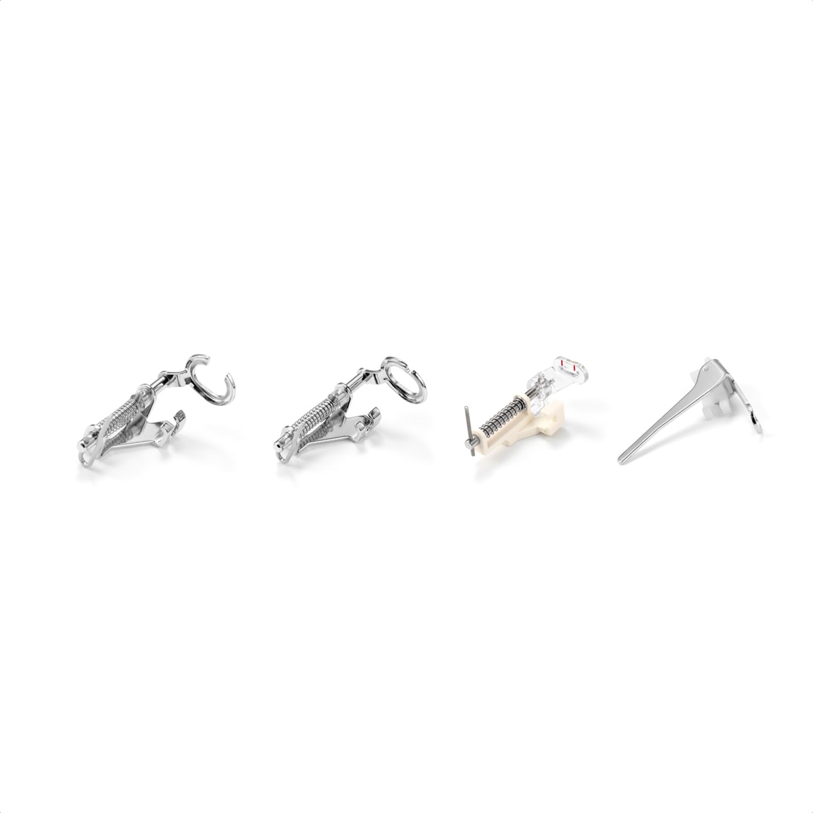 FIKLOTA 4-Piece Large Metal Darning/Free Motion Presser Foot Set for Low Shank Singer, Brother, Janome, Juki, and More Sewing Machines - Include Close Toe, Open Toe, Quilting and Embroidery Foot