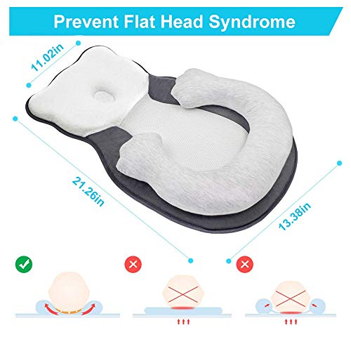 XMWEALTHY Portable Head Support Pillow Newborn Lounger Comfortable Baby