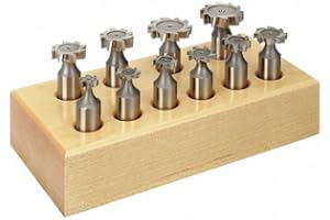 10pc HSS Woodruff Key Cutter Set Straight Teeth 3/8, 1/2, 5/8, 3/4", 1" American-Amz661