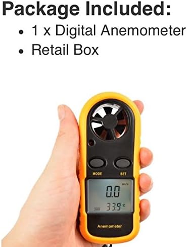 Mini LCD Digital Anemometer Air Wind Speed Scale Gauge Meter Thermometer
