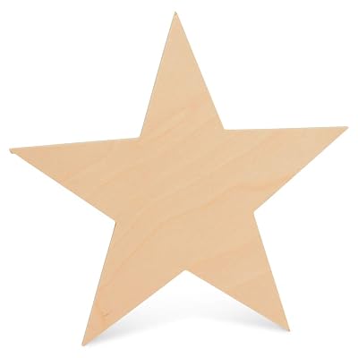 Buy Wooden Star Shapes, 10 Inch Large Patriotic Natural Wood Cutouts ...