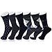 Alpine Swiss Mens Dress Socks 6 Pair Crew Sock Cotton Dress Socks for Men Solid Ribbed Argyle Pattern Multicolor Fun Designs