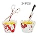 YuBoBo Halloween Cupcake Toppers Wrappers, 24 Pieces Horror Cake Decoration Bloodstain Cake Knife Scissors Food Decor Party Suppliers