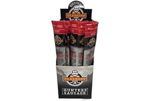 BFYSYO Dearborn Sausage, Hot Classic Hunters Sausage Single Serve Sticks, 24 Count, 1 oz Each