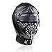 Black Leather Costume Mask Hood All Colsed with Mouth Gag Headgear Harness