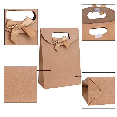 Livder 24 Pack Brown Kraft Paper Bag Gift Party Bags (7.9 x 5.5 x 2.8 Inches)
