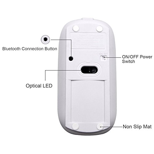 Quiet Wireless Bluetooth Mouse Rechargeable - Azmall Mini Gaming Mouse Computer Mouse With 3 Adjustable DPI Level (800DPI,1200DPI,1600DPI),Compatible with PC, Mac, Desktop and Laptop