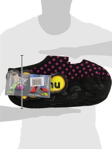 NuFoot Mary Janes Women's Shoes, Best Foldable & Flexible Flats, Slipper Socks, Travel Slippers & Exercise Shoes, Dance Shoes, Yoga Socks, House Shoes, Indoor Slippers, Black/Pink Polka Dots, Large - Thumbnail 6