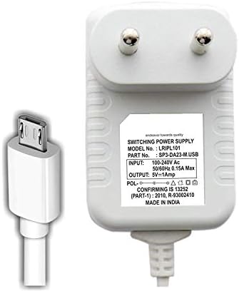 RTC Power 101 Adapter 5V 1Amp Super Fast Charger for All Android and Smart Phones (Milky White)
