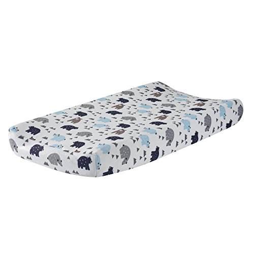 Lambs & Ivy Signature Montana Blue/Gray/Brown Bear Changing Pad Cover