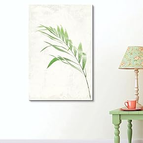 Canvas Wall Art - Watercolor Style Green Leaf - Giclee Print Gallery Wrap Modern Home Art Ready to Hang - 12x18 inches