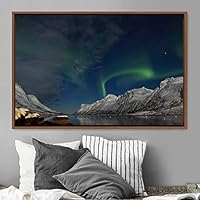 Framed Canvas Wall Art Dayspring Astronomy & Space Contemporary Cosmic Dramatic Green Group Photography Realism - 16x24 inches