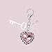 Bling Pink Crystal Heart Love Design Keychain Key Ring with Pouch Bag MZ802-1