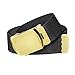 Canvas Military Style Belt with Gold Buckle – Black